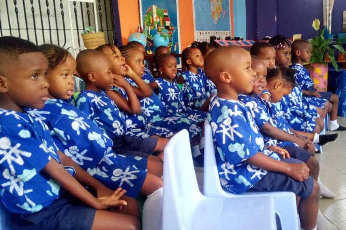Children at Little Friends Montessori Day Care Centre in Dar es Salaam, Tanzania