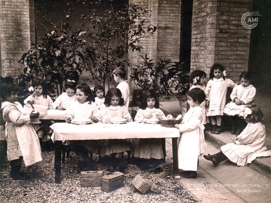 Montessori classroom over 100 years ago in Via Giusti, Rome